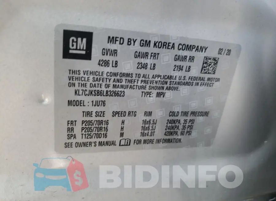 KL7CJKSB6LB326623 Photo# 12