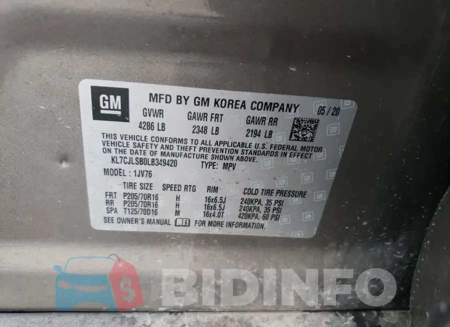 KL7CJLSB0LB349420 Photo# 13