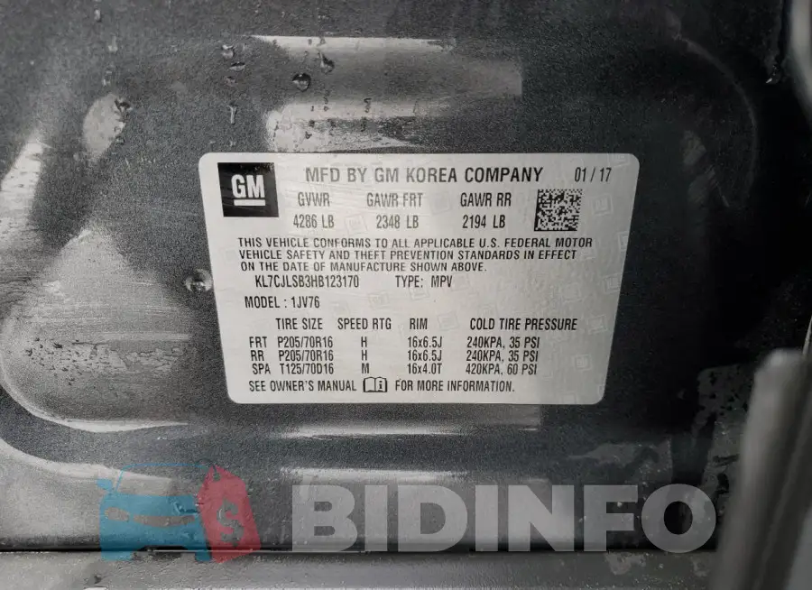 KL7CJLSB3HB123170 Photo# 13
