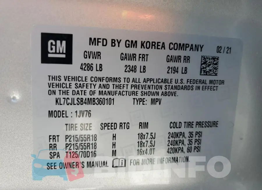 KL7CJLSB4MB360101 Photo# 12