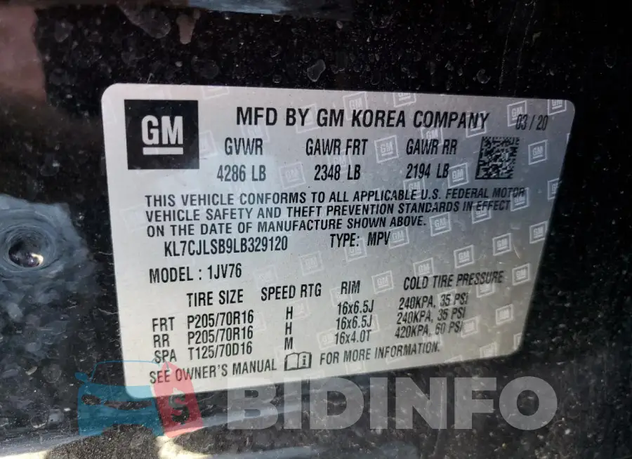 KL7CJLSB9LB329120 Photo# 13