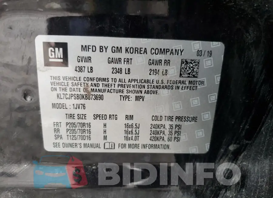 KL7CJPSB0KB873690 Photo# 12