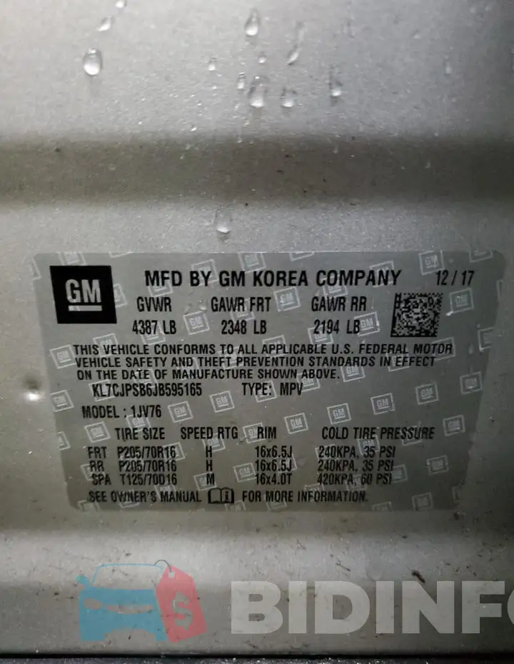 KL7CJPSB6JB595165 Photo# 13