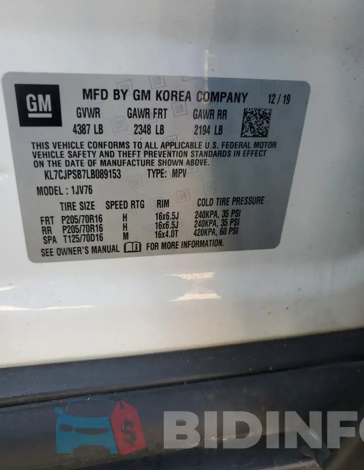 KL7CJPSB7LB089153 Photo# 13