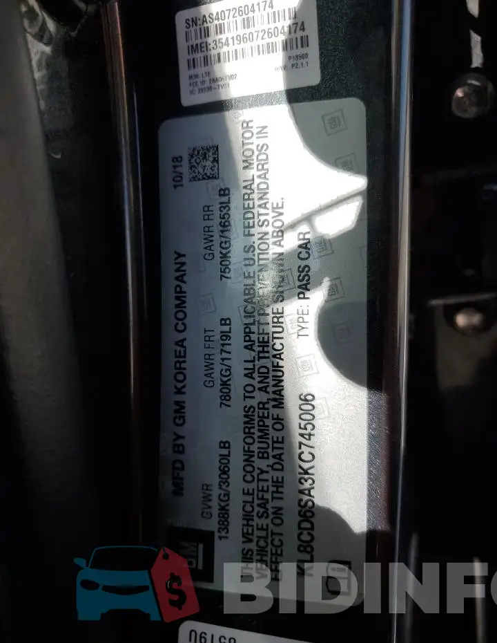 KL8CD6SA3KC745006 Photo# 12