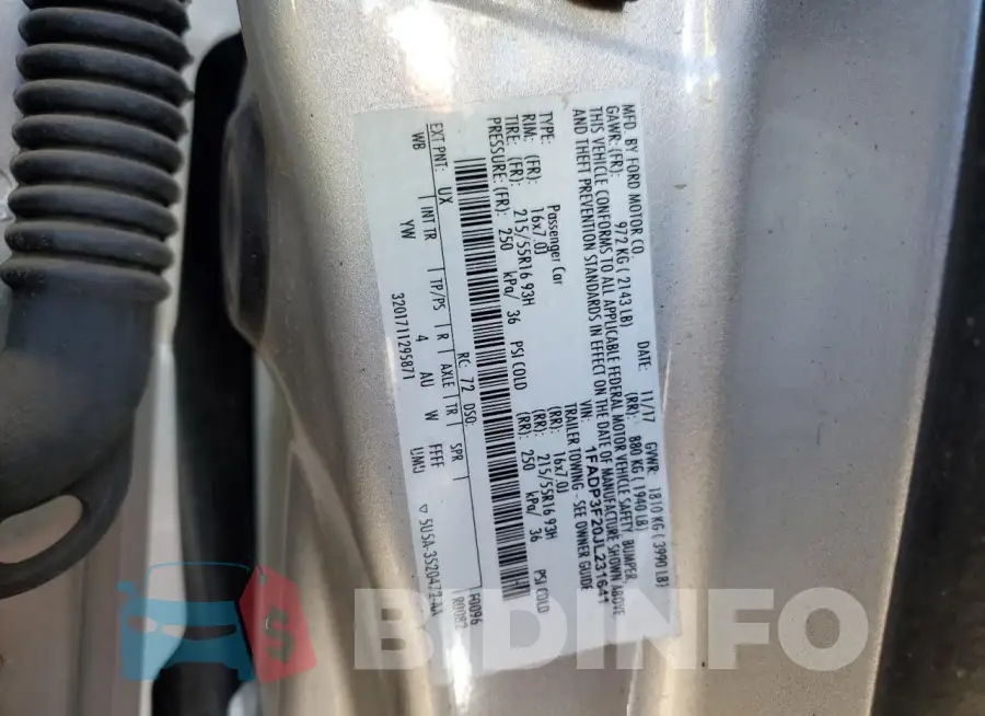 1FADP3F20JL231641 Photo# 12