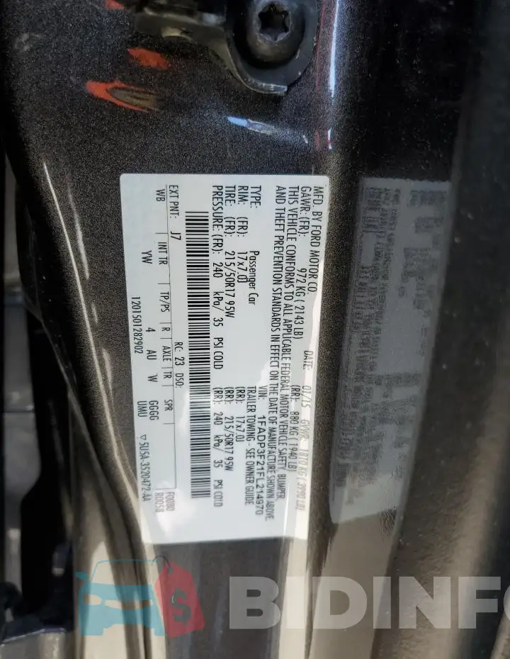 1FADP3F21FL214970 Photo# 12