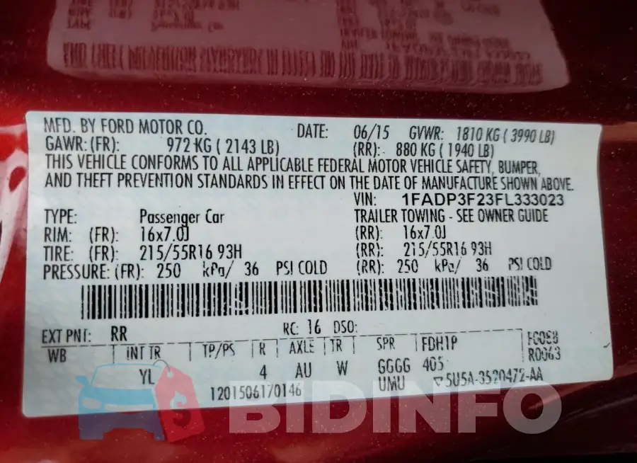 1FADP3F23FL333023 Photo# 12