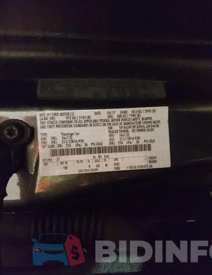 1FADP3F25HL265438 Photo# 13