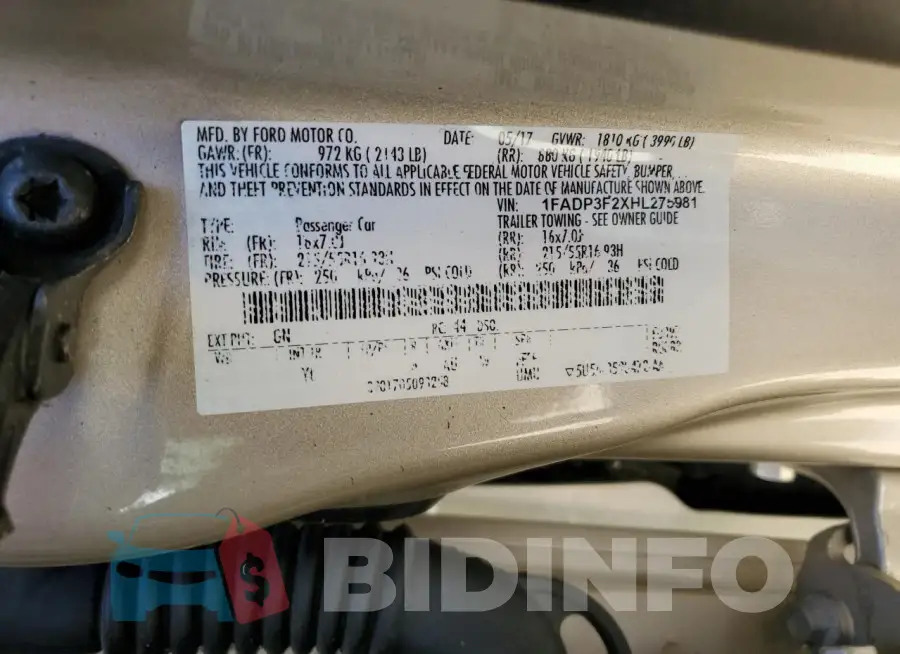 1FADP3F2XHL275981 Photo# 12