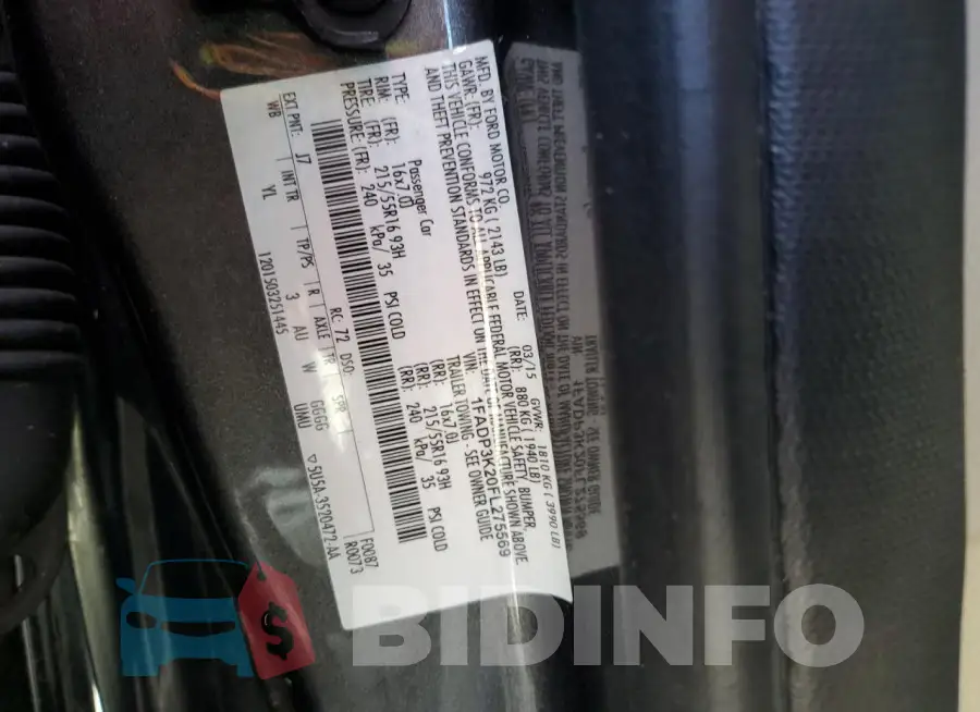 1FADP3K20FL275569 Photo# 12