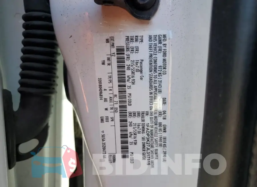 1FADP3K27JL317115 Photo# 13