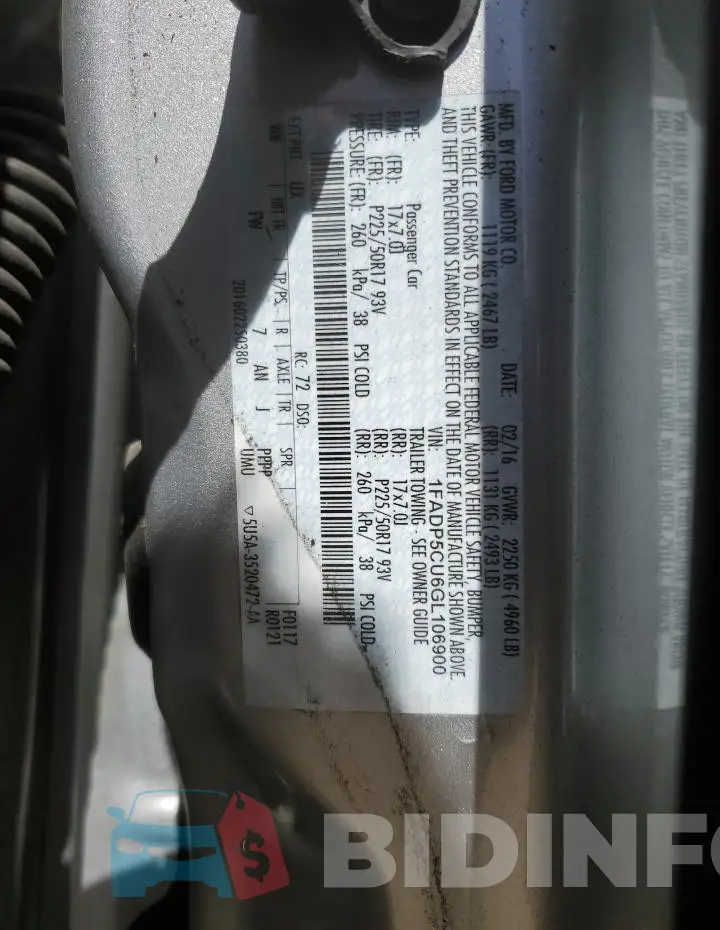 1FADP5CU6GL106900 Photo# 13