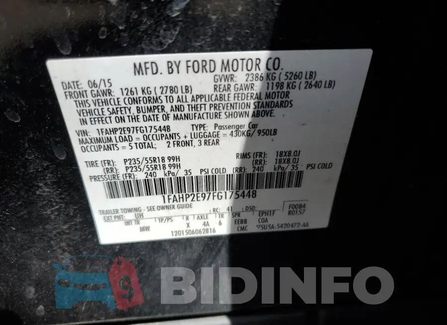 1FAHP2E97FG175448 Photo# 12
