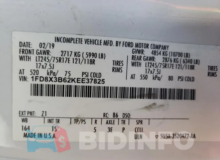1FD8X3B62KEE37825 Photo# 12