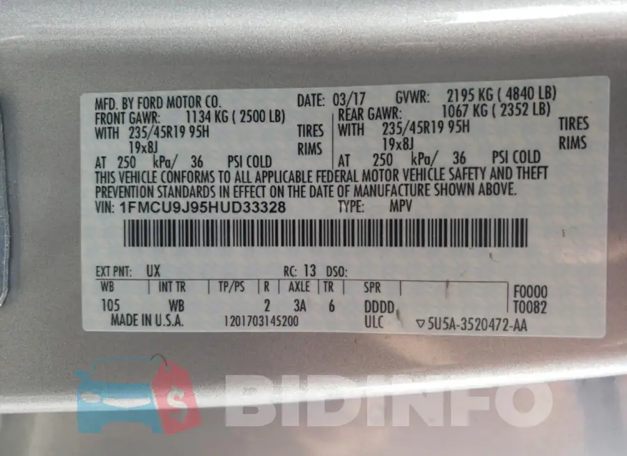 1FMCU9J95HUD33328 Photo# 13