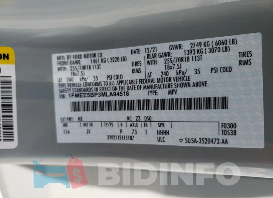1FMEE5BP3MLA94518 Photo# 14