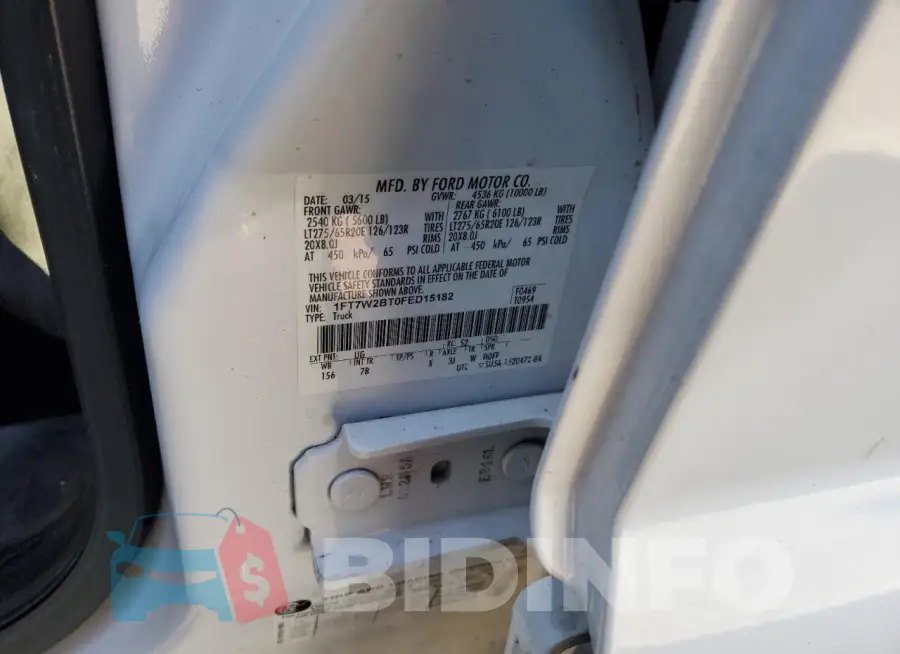 1FT7W2BT0FED15182 Photo# 12