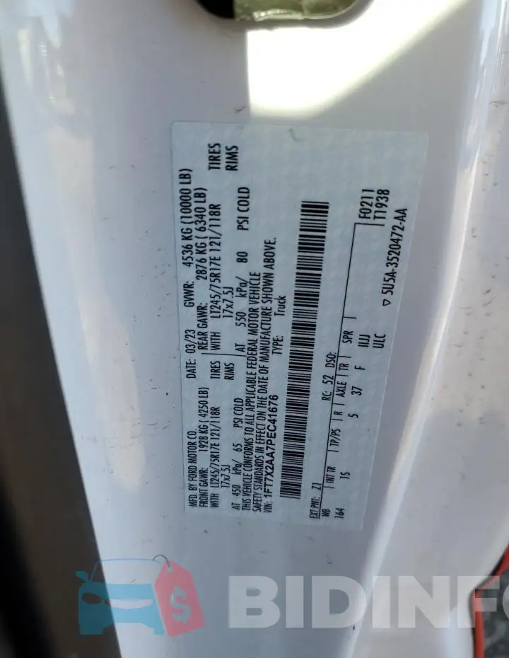 1FT7X2AA7PEC41676 Photo# 12
