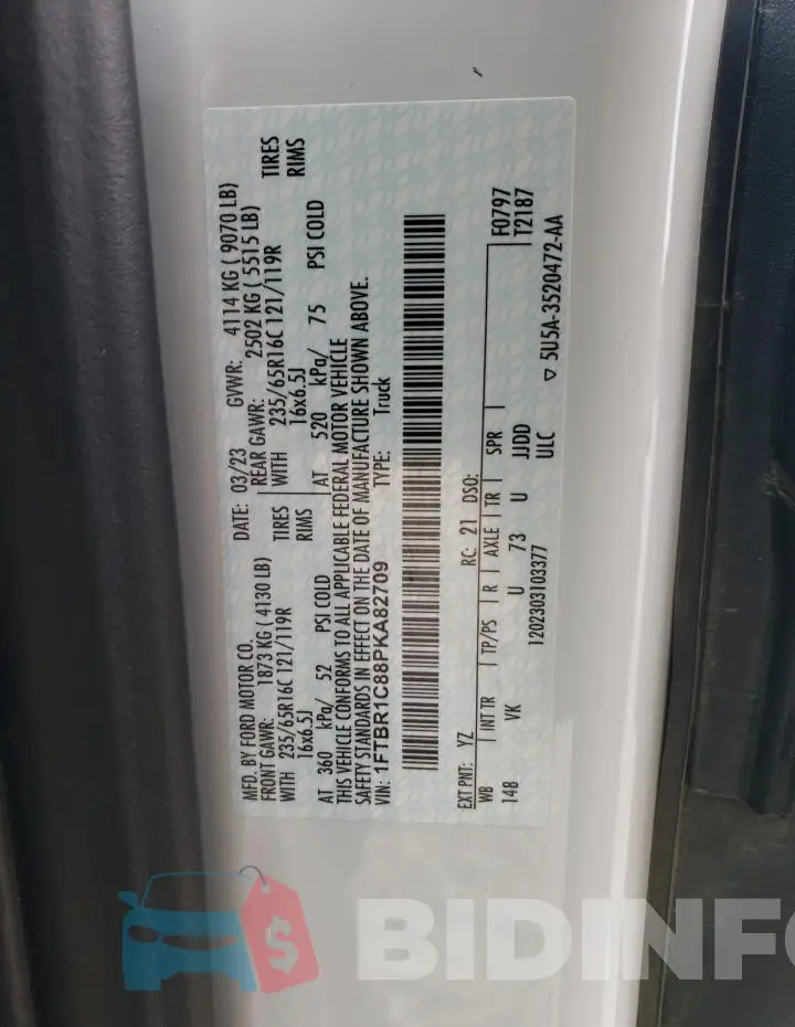 1FTBR1C88PKA82709 Photo# 12