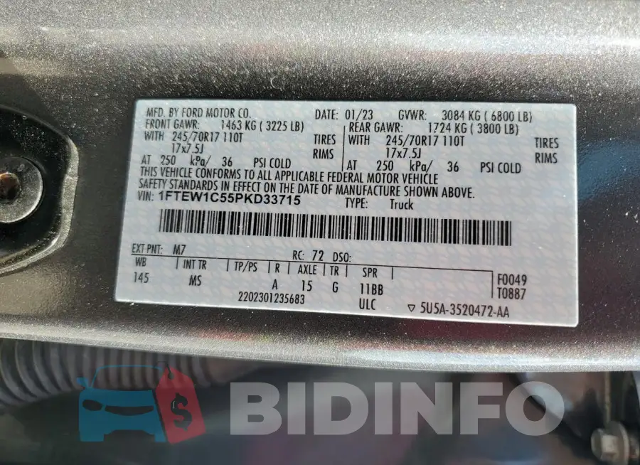 1FTEW1C55PKD33715 Photo# 12
