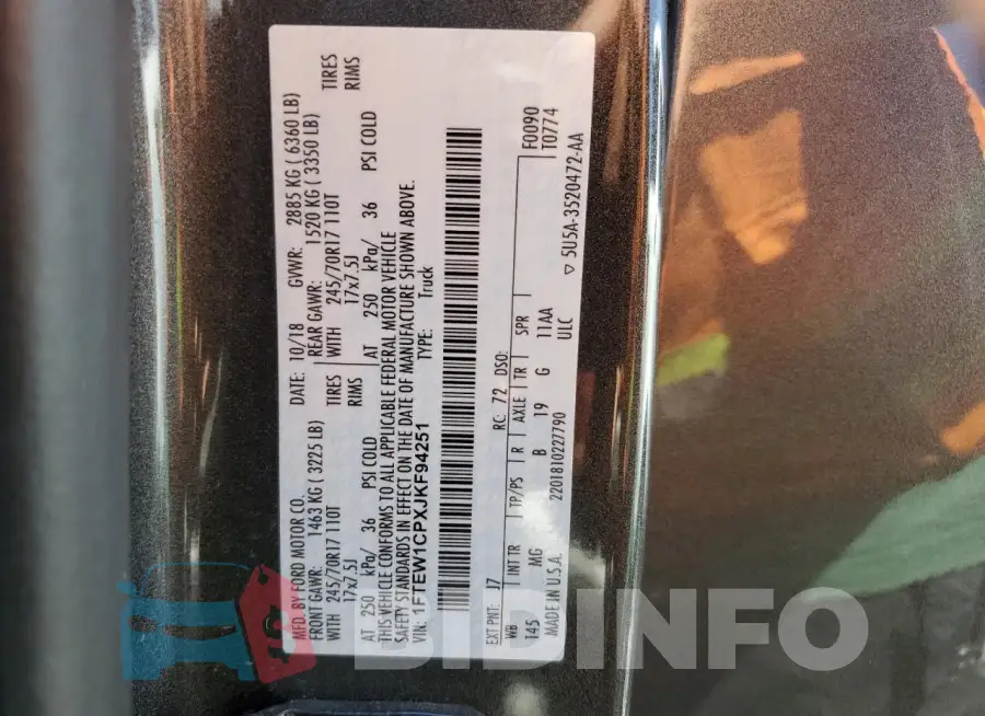 1FTEW1CPXJKF94251 Photo# 12