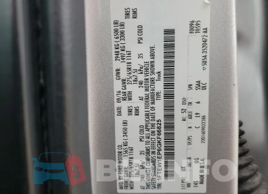 1FTEW1EP6GKF66825 Photo# 13