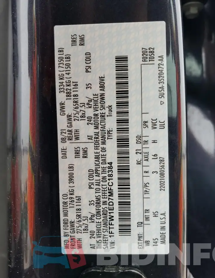 1FTFW1ED7MFC18384 Photo# 12