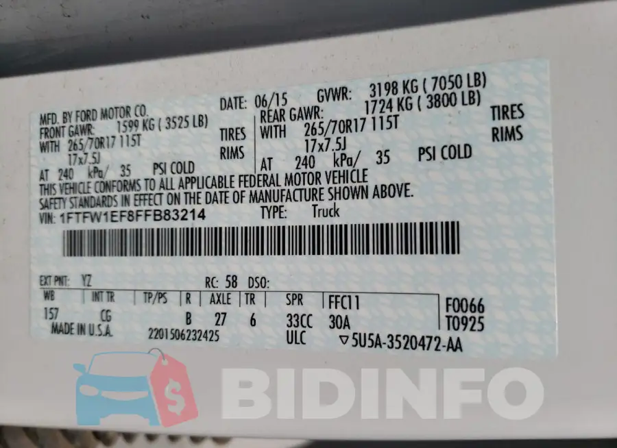 1FTFW1EF8FFB83214 Photo# 12