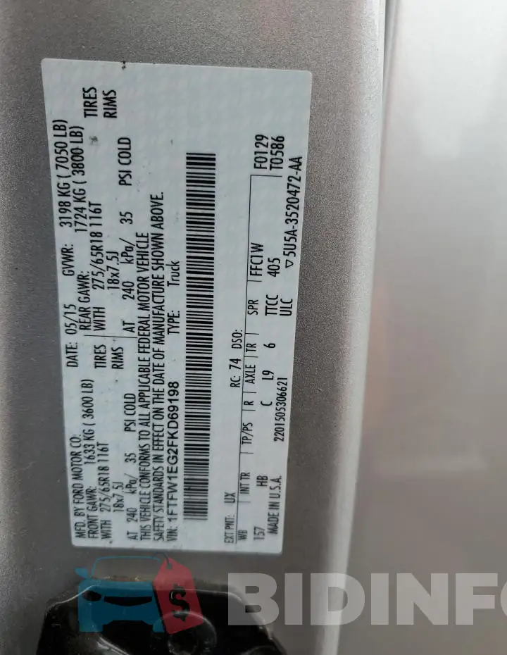 1FTFW1EG2FKD69198 Photo# 12