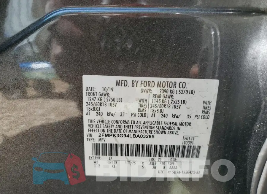 2FMPK3G94LBA03285 Photo# 14