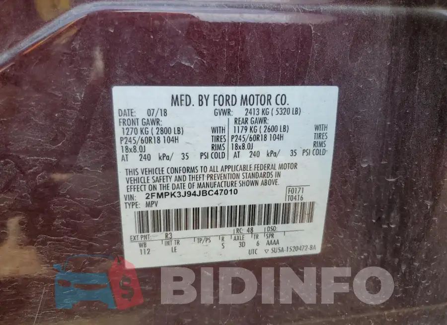 2FMPK3J94JBC47010 Photo# 13