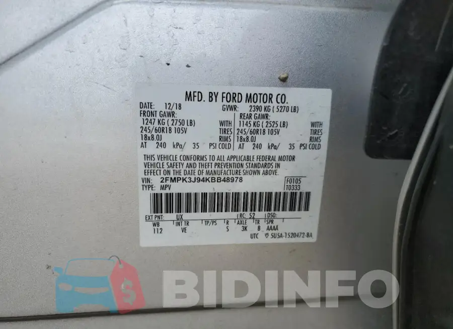2FMPK3J94KBB48978 Photo# 13
