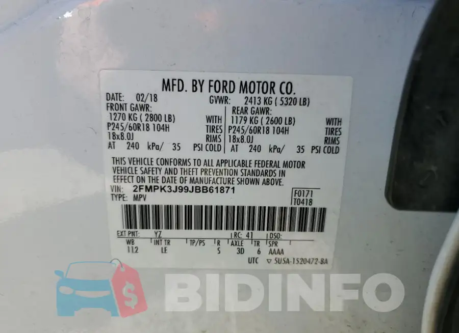 2FMPK3J99JBB61871 Photo# 13