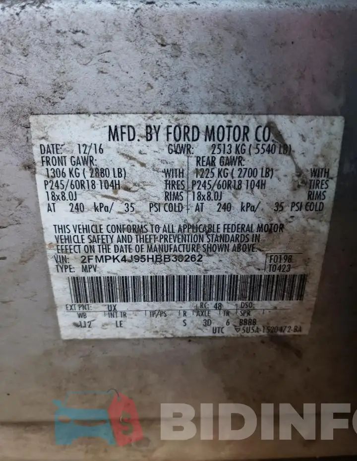 2FMPK4J95HBB30262 Photo# 12