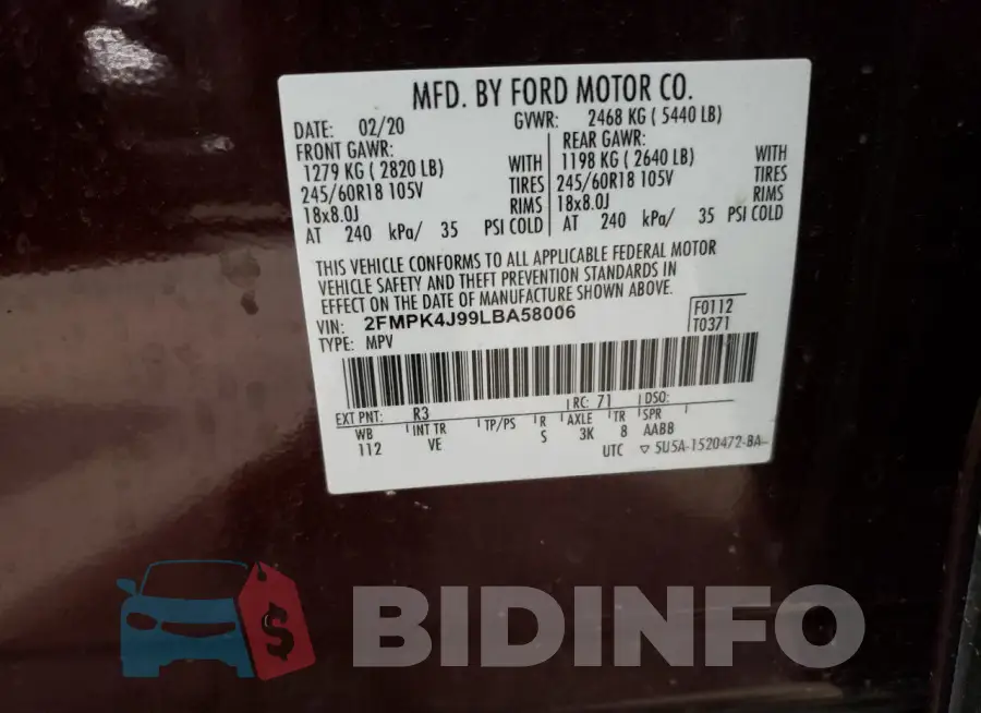 2FMPK4J99LBA58006 Photo# 12