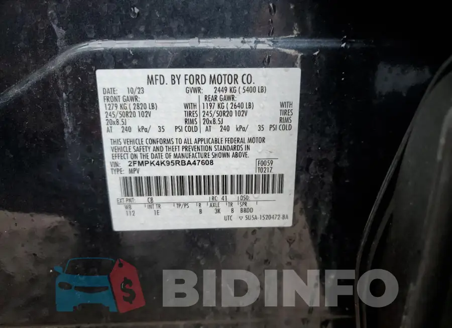 2FMPK4K95RBA47608 Photo# 13