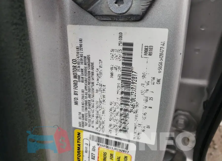 3FA6P0LU3JR192817 Photo# 12