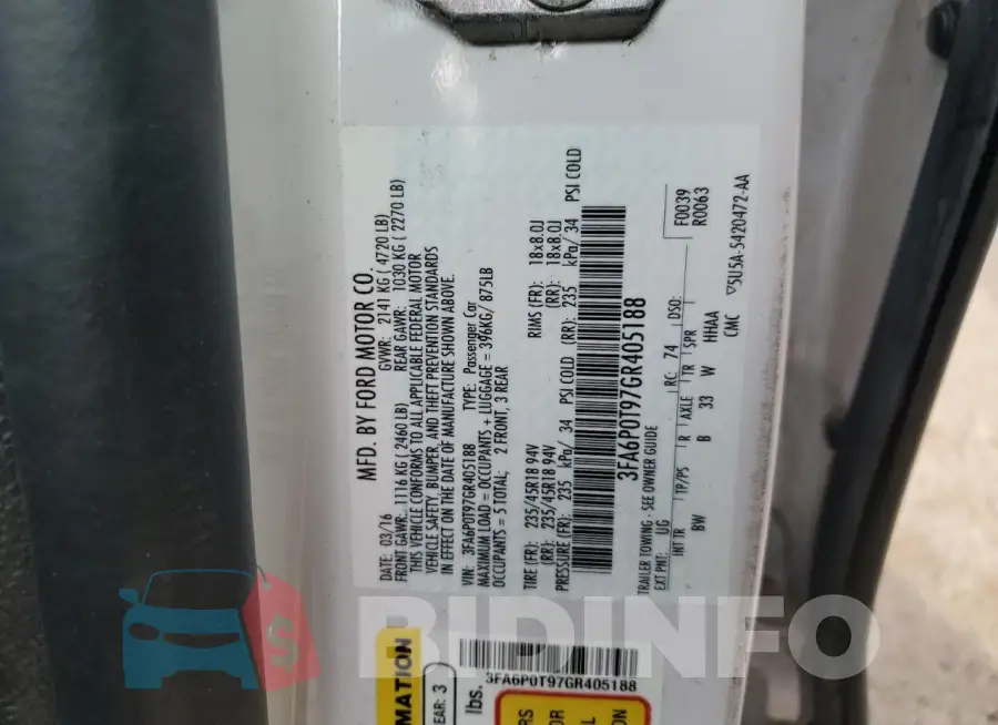 3FA6P0T97GR405188 Photo# 12
