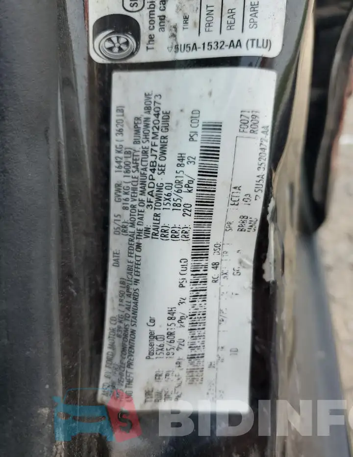 3FADP4BJ7FM204073 Photo# 12