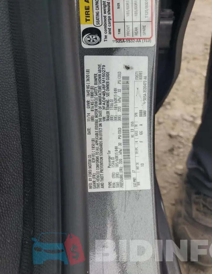 3FADP4BJ8FM150279 Photo# 12