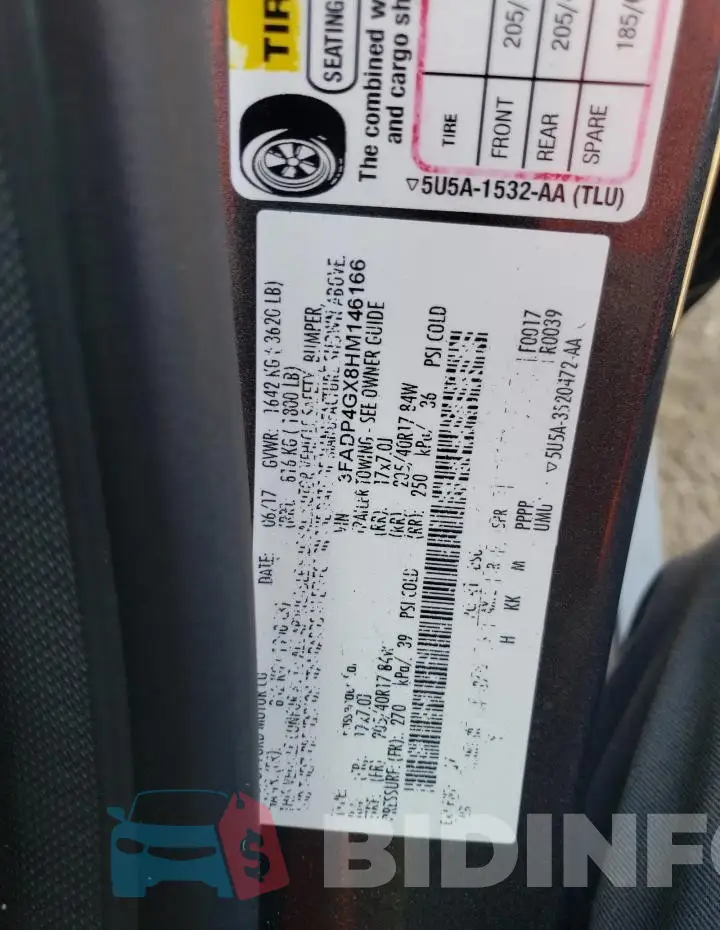 3FADP4GX8HM146166 Photo# 13