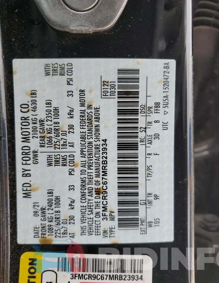 3FMCR9C67MRB23934 Photo# 12