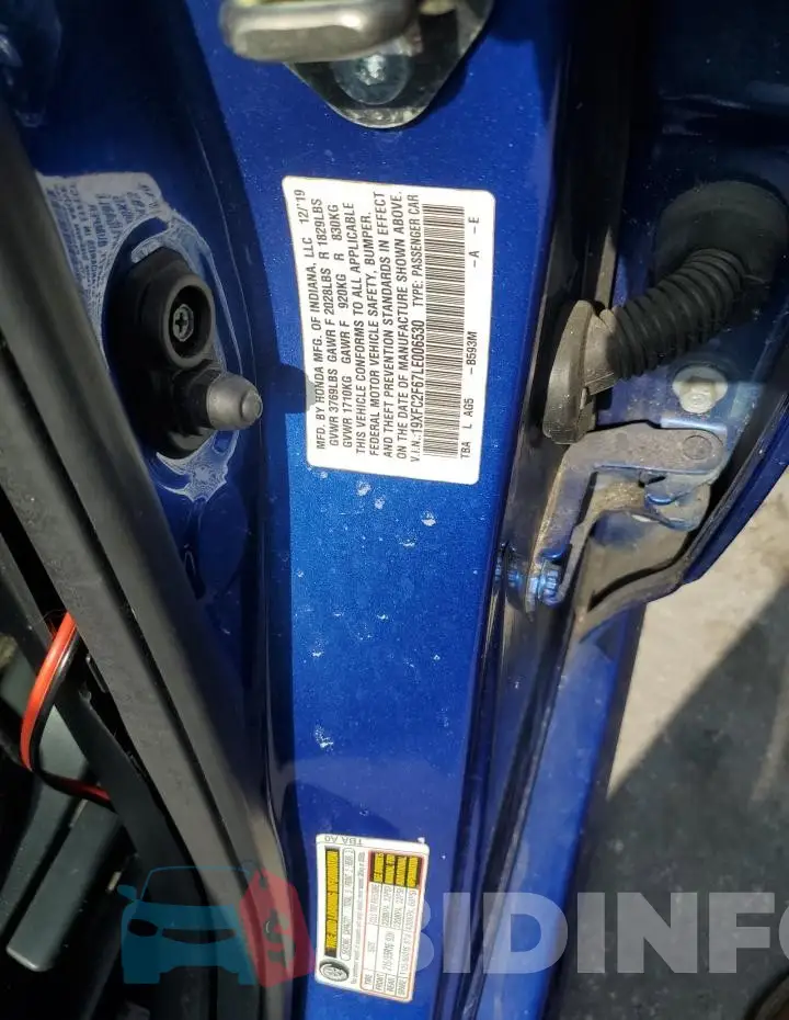 19XFC2F67LE006530 Photo# 13