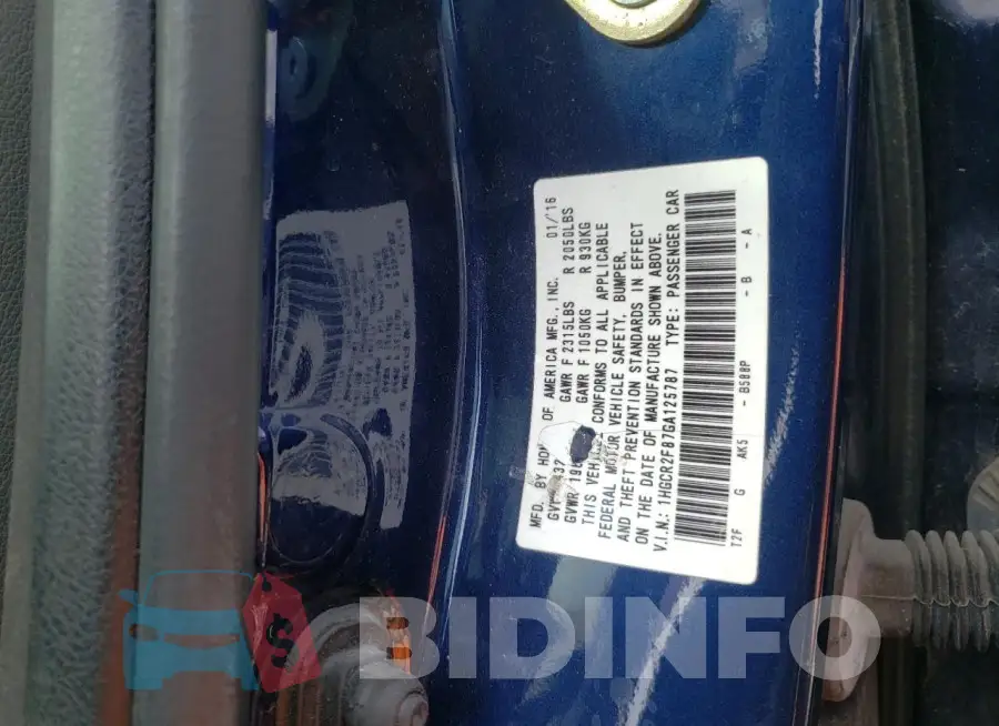 1HGCR2F87GA125787 Photo# 12