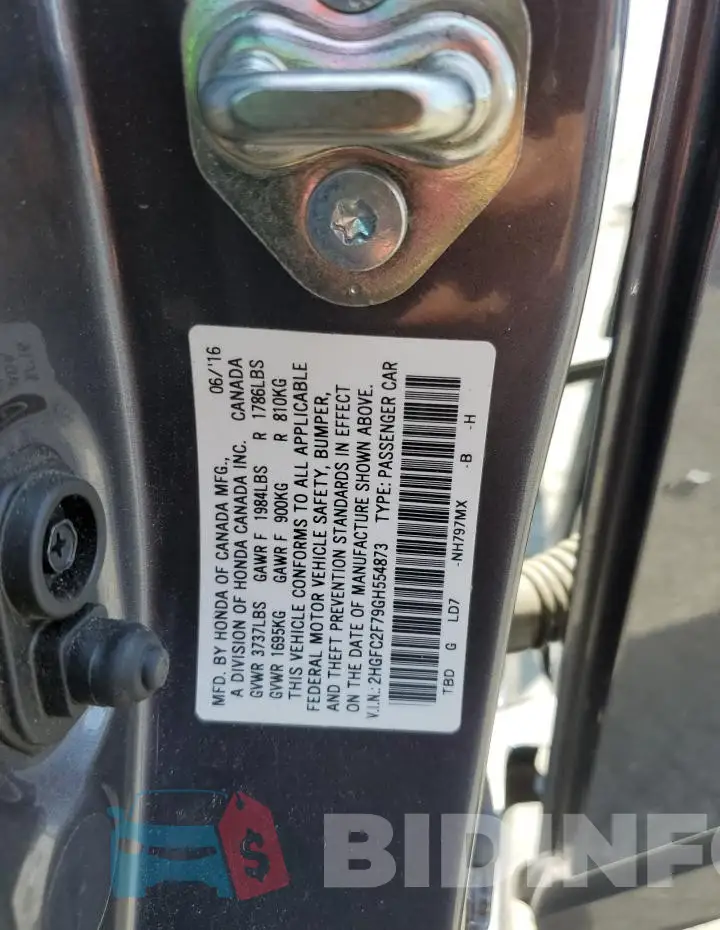 2HGFC2F79GH554873 Photo# 12