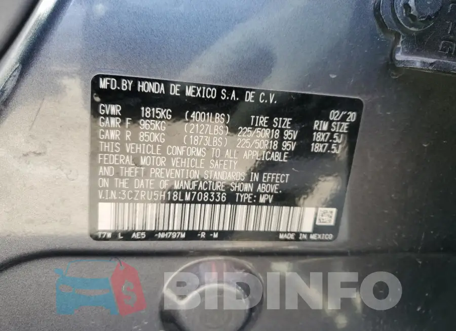 3CZRU5H18LM708336 Photo# 12