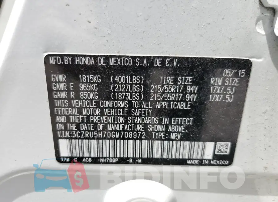 3CZRU5H70GM708972 Photo# 14