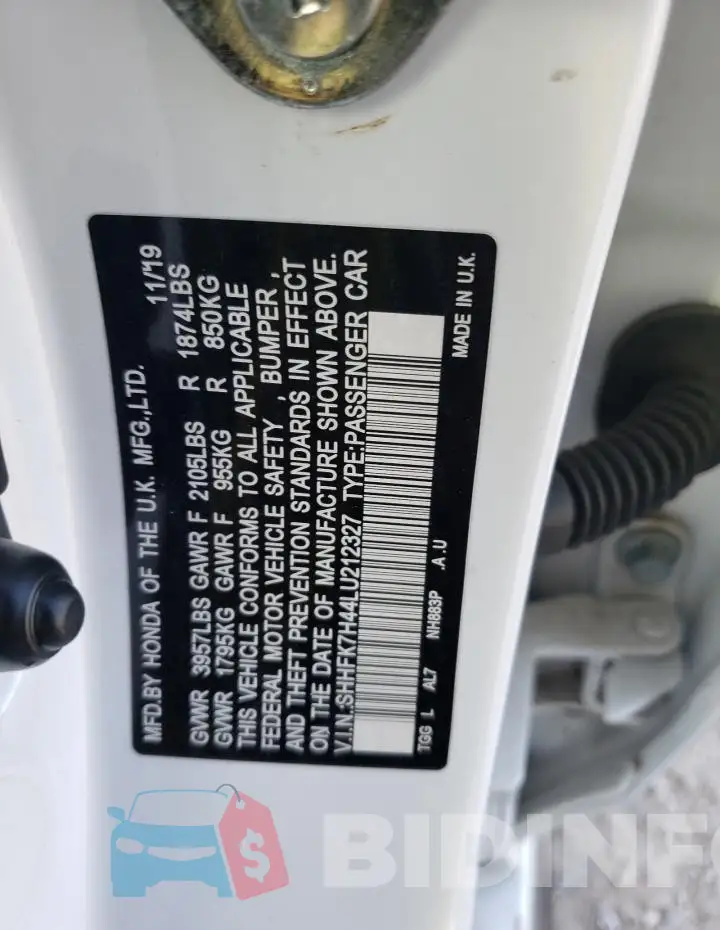 SHHFK7H44LU212327 Photo# 12