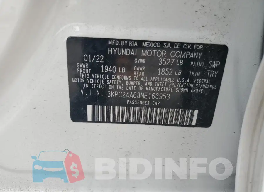 3KPC24A63NE163953 Photo# 12